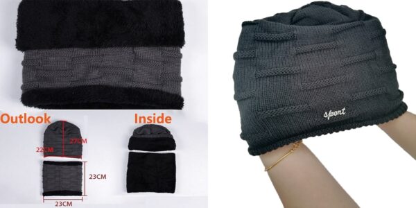 Women Winter Beanie Hat Scarf Knit Warm Skull Caps Long Neck Scarves for Women Men, Protection Windproof Cap Scarf - Image 6