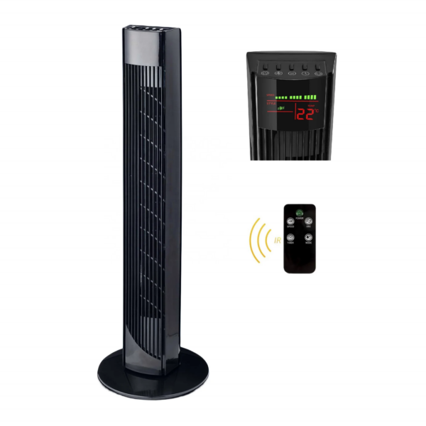 Factory Made, Black Tower Fan 92 CM Height Digital Mod, 2 controls ways, Remote Control, 3 Speeds Wind, 12 hours timing - Image 8