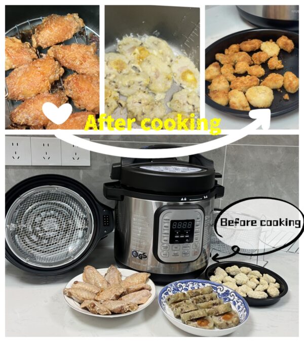 Multi-Cooker 6L Electric Pressure Cooker And Air Fryer With SUS 304 Heating Elements - Image 2