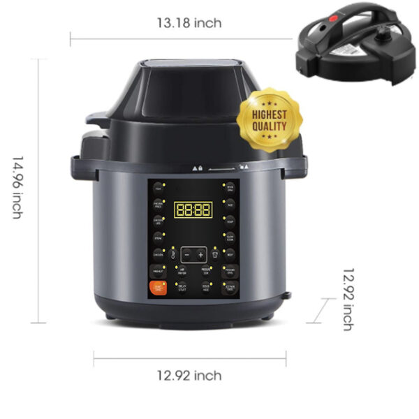 Multi-Cooker 6L Electric Pressure Cooker And Air Fryer With SUS 304 Heating Elements - Image 5