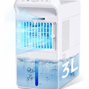 Portable Cooling Desktop Fan with 3L Water Tank, 7-Color Night Light & 2–8 Hour Timer